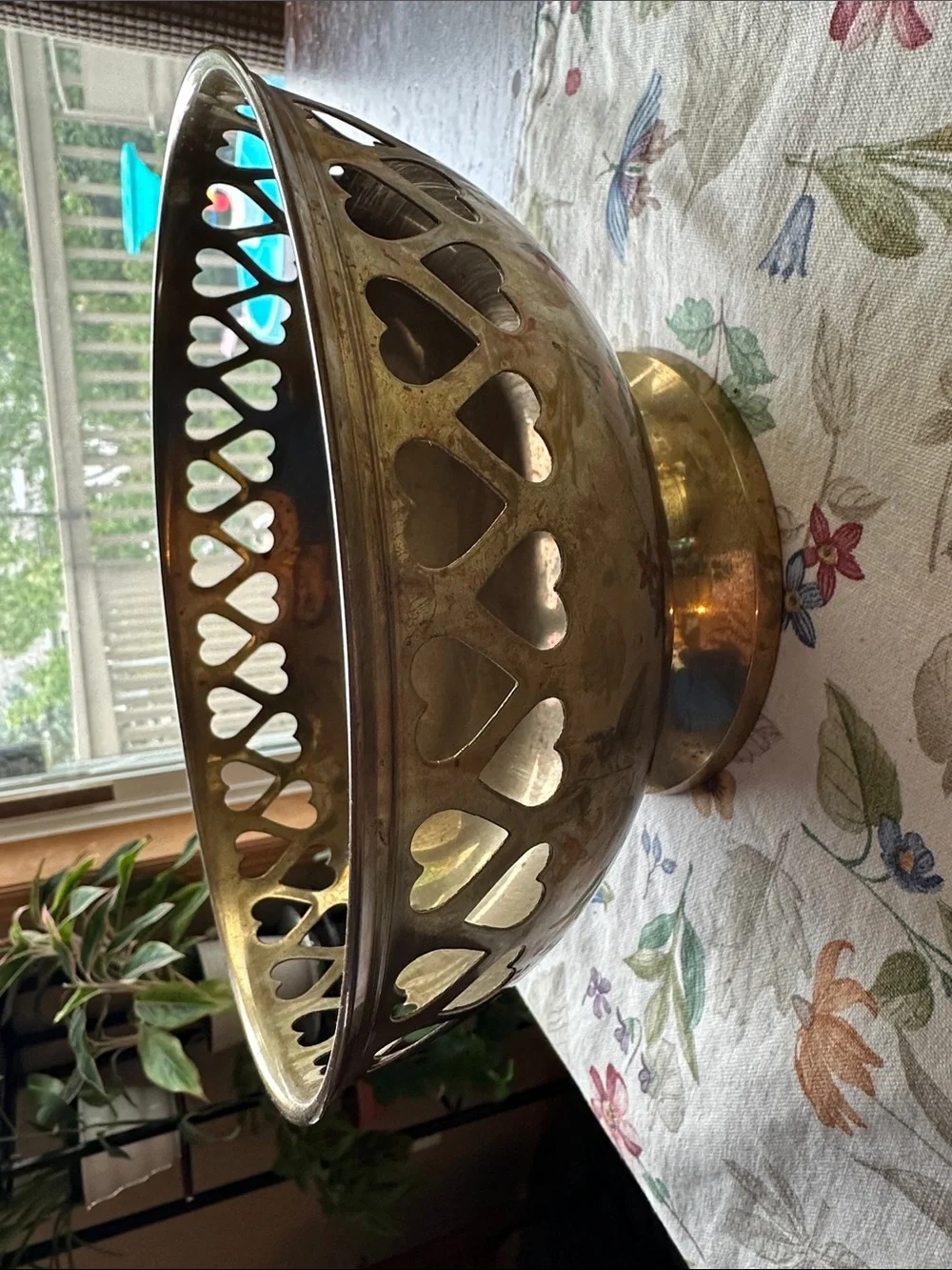 Brass Heart Cutout Decorative Bowl